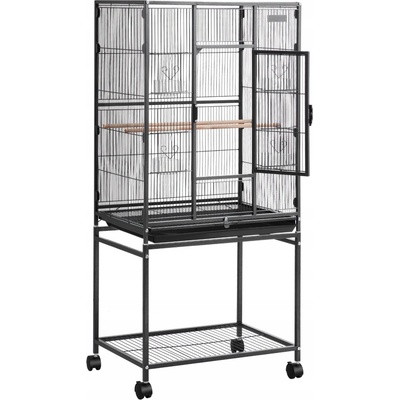 Vevor Klietka pre vtáky 62,5x42,5x137CM s bidlami kolieskami a podnosom