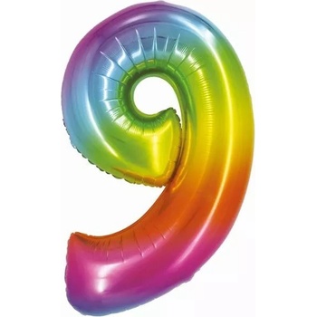 Godan Балон от фолио с цветовете на дъгата, 76 см - цифра 9 (ch-stc9)