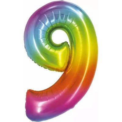 Godan Балон от фолио с цветовете на дъгата, 76 см - цифра 9 (ch-stc9)