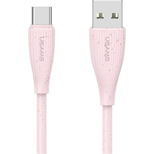 USAMS Кабел USAMS Green Series 18W 3A за USB-C 1м, розов (Usa001606)