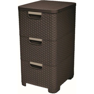 Curver Regál Style 3x14L so šuplíkmi tmavě hnědý 206313