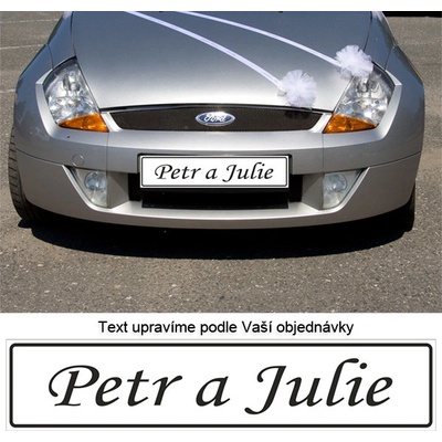 Svatební SPZ s textem na přání MONOTYPE - Jména – Zboží Mobilmania