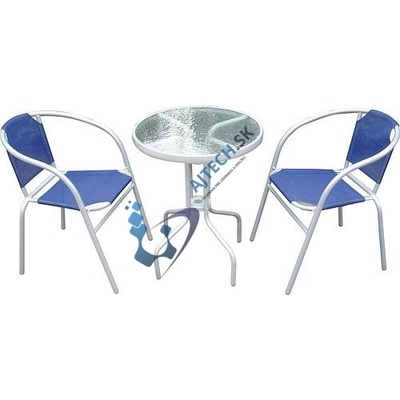 Set balkonovy BRENDA, modrý, stôl 72x59 cm, 2x stolička 60x71 cm 802097