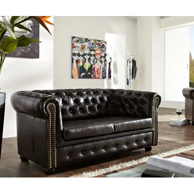 Askont Chesterfield Bis hnědá s puncy 2M