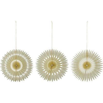 House Doctor Papírové ozdoby Stelle Off White Ø 30 cm – set 3 ks, krémová barva, papír