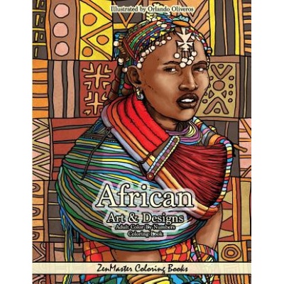 African Art and Designs Adult Color By Numbers Coloring Book