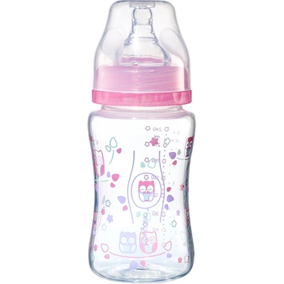 BabyOno antikoliková fľaša široké hrdlo ružová 240 ml