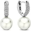 Ti Sento strieborné náušnice so zirkónmi a perlou 7985PW