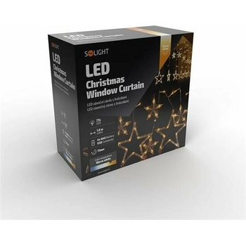 Solight 1V227 LED vianočný záves Hviezdy 1,8 m 77 LED USB