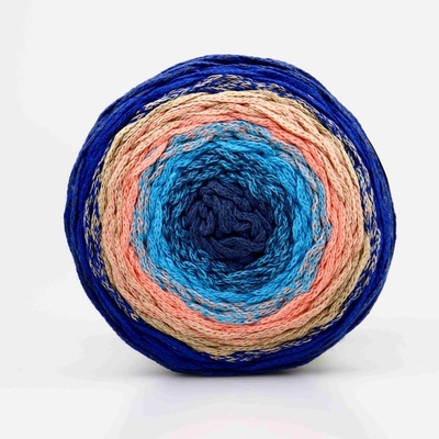Chainy Cotton Cake ReTwisst 44 variace modré, lososová, béžová