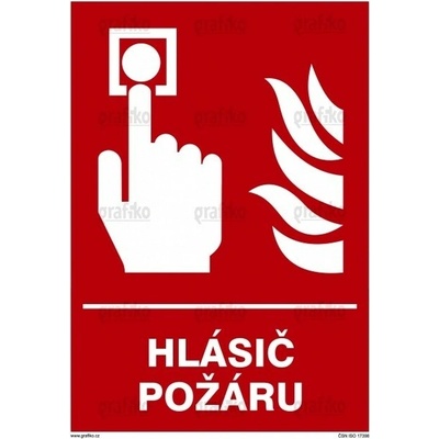 Grafiko | Hlásič požáru - Text obrázku Hlásič požáru, Materiál Plast, Rozměr 210x148mm