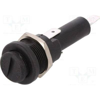 BULGIN FX0415/S Zásuvka; 6,3x32mm; 250V; na panel; černá; UL94V-0; polyamid