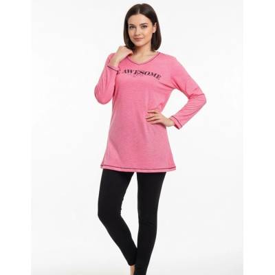 Елегантна пижама в розово и черно с надпис