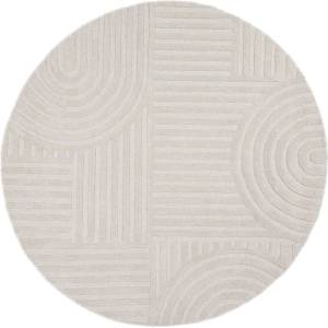 Flair Rugs Ръчно изработен вълнен кръгъл килим в цвят слонова кост ø 160 cm Zen Garden - Flair Rugs (503119381727)