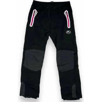 Dievčenské softshellové zateplené nohavice na gumu s manžetou čierná