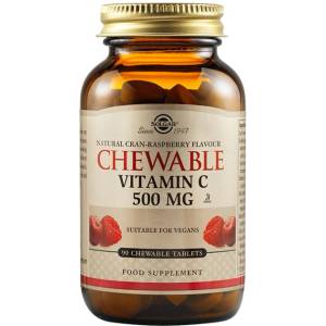 Solgar Vitamin C 500mg Chewable [90 Дъвчащи таблетки] Малина