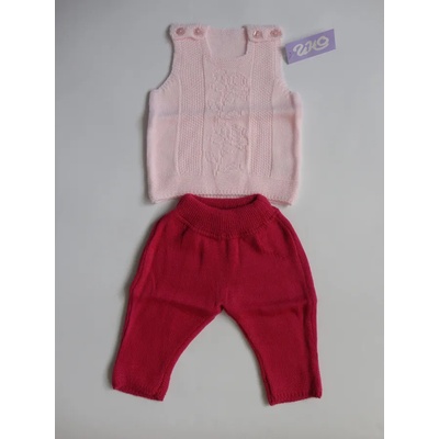 ИНО СТИЛ Плетен комплект в розово и циклама, 56-62