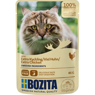 Bozita 12x85г Bozita хапки в сос, консервирана храна за котки - пиле