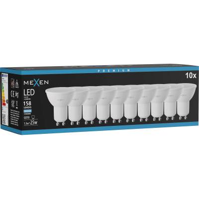 Mexen Nova 10x LED крушка GU10, 1, 5W, студена - 6500K, 158 lm - L107-GU10-0165-01x10 (L107-GU10-0165-01x10)