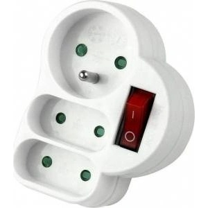 CONNECT IT Konnoc DX-FZBK-01/01-2 branch 1xbulb. +2xflat socket with switch