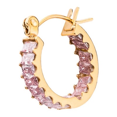 Franco Bene Kulaté pozlacené Crystal náušnice růžové 1416