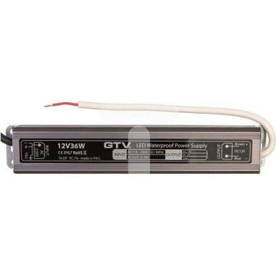 GTV Voděodolný LED napájecí zdroj 36W IP67 DC 12V (LD-WZA36W-NW)