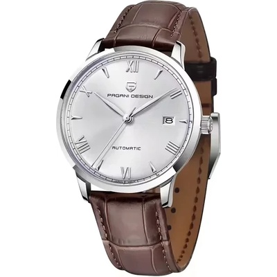 Pagani design Мъжки часовник Pagani Design Outcept, Механичен, Естествена кожа, Кафяв (PD-1759-LEATHER-BROWN)