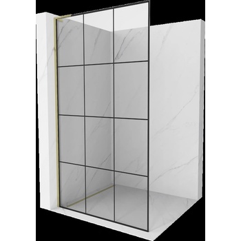 Mexen Kioto L душова стена Walk-in 100 x 200 см, черен модел, златен - 800-100-103-50-77 (800-100-103-50-77)