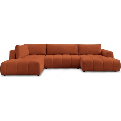 Bobochic Сгъваем/с място за съхранение ъглов диван в тухлен цвят (ляв ъгъл/U форма) Fuji - Bobochic Paris (106575)