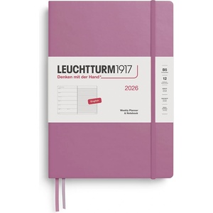 Leuchtturm1917 372643 Weekly Calendar & Notebook Composition (B5) 2026, Dusty Rose, English (372643)