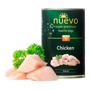 nuevo Dog Chicken - Консервирана храна за израснали кучета с пилешко месо, 400 гр