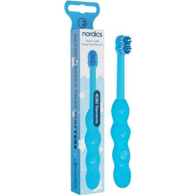 Nordics Oral Care Detská zubná kefka Super soft premium 0-2 rokov Modrá