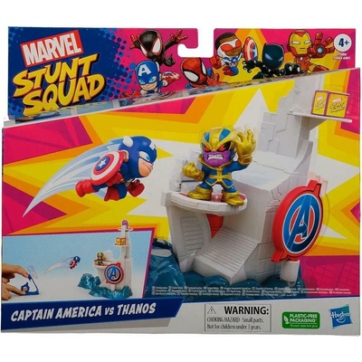 MARVEL AVENGERS STUNT FIGURE AND FEATURE hrací set 2 Captain America vs. Thanos
