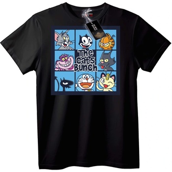 NOONEBRAND Тениска Котешка Компания - L, Black