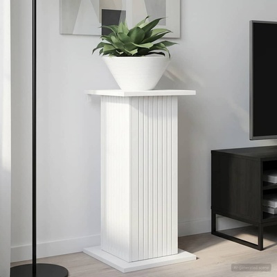 vidaXL Стойка за растения Бял гланц 30, 5 x 30 x 60, 5 см (899788)