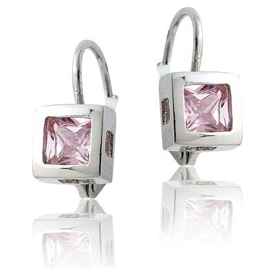 INFINITYSILVER Stříbrné náušnice LENA s růžovými zirkony VE40RZ