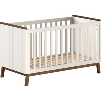 Vipack Бежово детско креватче 70x140 cm от масивен бор с подвижна странична част/с регулируема височина Sezane - Vipack (SEBB7004)