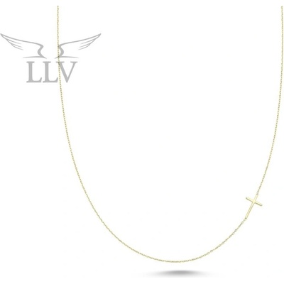 Lillian Vassago Zlatý řetízkový náramek s křížkem LLV46-GB030Y