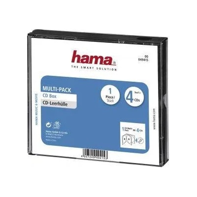 Hama Кутийка за CD/DVD HAMA Multi-Pack 4, прозрачен/черен, HAMA-49415