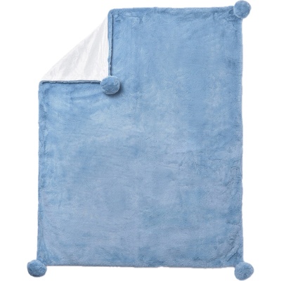 Mayoral Детско одеяло Mayoral - С помпони, светлосиньо (15-09955-058-1)