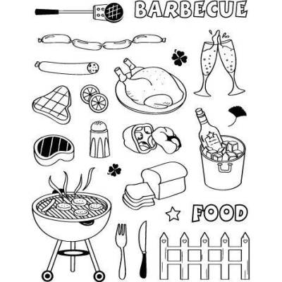 SMT Creatoys Silikonová gelová razítka CS34902 Barbecue 14x18 cm