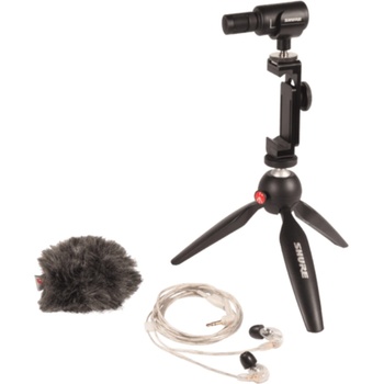 Shure Портативен комплект за видеозапис shure mv88+se215cl kit микрофон + слушалки