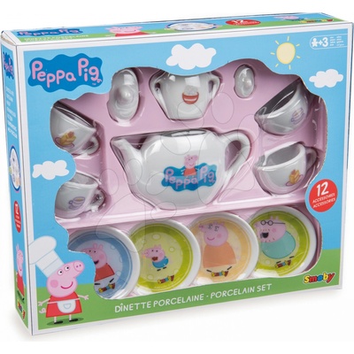 Smoby Peppa Pig porcelánový čajový set 12 kusový