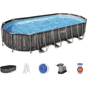Bestway Овален басейн Bestway Power Steel 5611T, 732 х 366 х 122 см