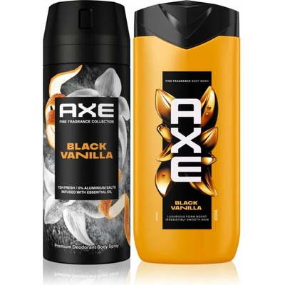 Axe Premium Black Vanilla deospray 150 ml + Axe Premium Black Vanilla sprchový gél pre mužov 400 ml kozmetická sada
