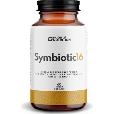 Natural Nutrition Symbiotic 16 Probio + Prebio + Enzýmy 60 kapsúl