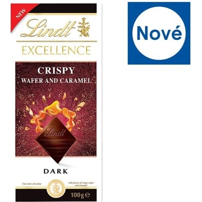 Lindt Excellence Hořká s kousky křupavé sušenky a karamelu 100 g