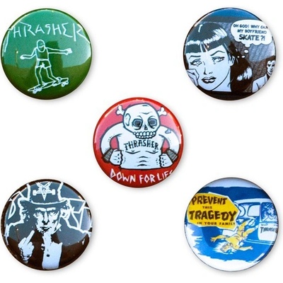 THRASHER USUAL SUSPECT BUTTONS (5 PACK)