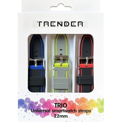 Trender Каишки Trender - Trio Bundle Gamer, 22 mm, 3 броя, синя/сива/червена (TR-TRIO25)
