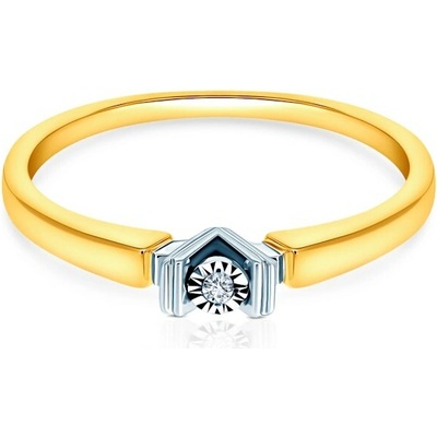 Savicki Zásnubný prsteň dvojfarebné zlato diamant SAVPI KU 31918 Z
